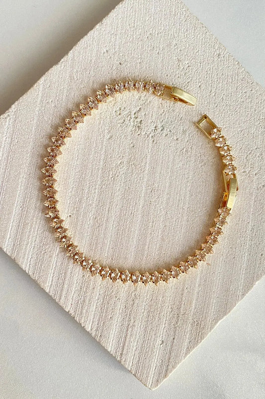 Zirkon Taşlı Mekik Model Su Yolu Bileklik.