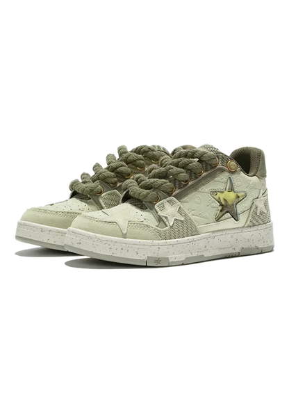 Retro Star Sneakers-West Lake Longjing Tea