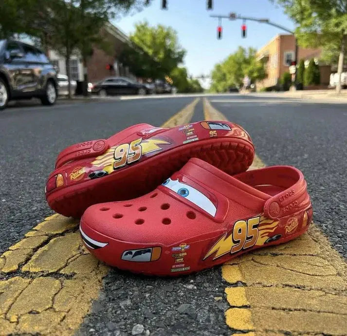 Cars Lightning McQueen clog — side view